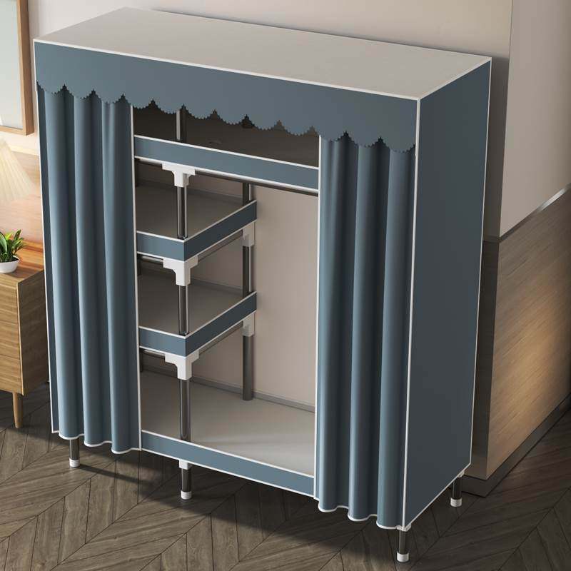 茂墨闲鱼旧衣柜简易衣柜家用卧室布衣柜全钢架加厚出租房收纳挂衣