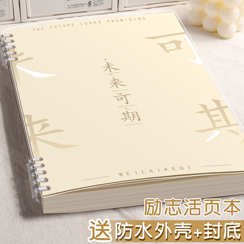 B5活页笔记本本子励志活页本可拆卸线圈本a5初高中生专用高颜值横线本小学生空白方格网格本纸作文日记本子