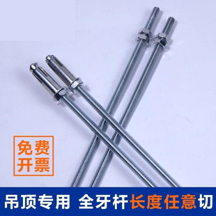 铁镀锌集成吊顶配件桥架吊筋吊杆M6-M14全牙悬挂丝杆通丝牙条螺杆