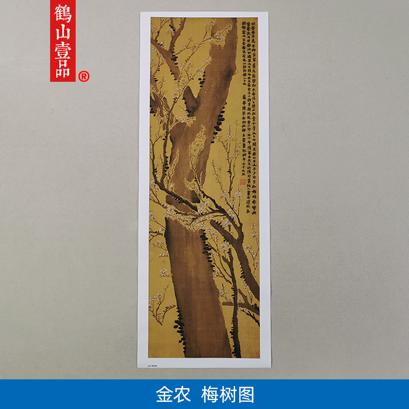 传世名画高清复制扬州八怪金农玉壶春色图国画梅花微喷字画装饰画