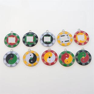 万字吊坠双面黄铜3厘米后天八卦一面万字一面三元太极万字符项链