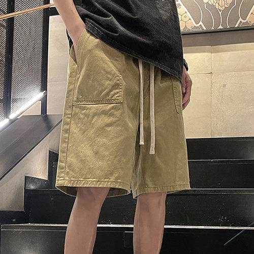 男士春夏秋季新款休闲工装短裤透气百搭青少年美式复古五分裤子