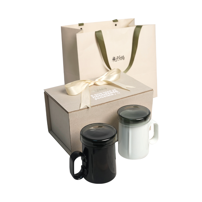 飞形物马克杯滤茶杯Ringmug指环带盖陶瓷茶杯子情侣礼物盒