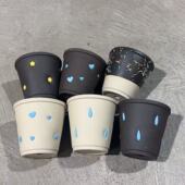 新款 天然陶土黑陶白陶花盆手工简约客厅阳台庭院绿植物盆器透气盆