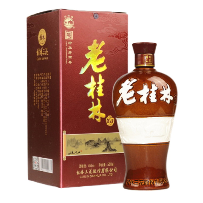 老桂林酒新版45度500mLX6 陶瓷瓶米香型白酒送礼广西旅游特产包邮