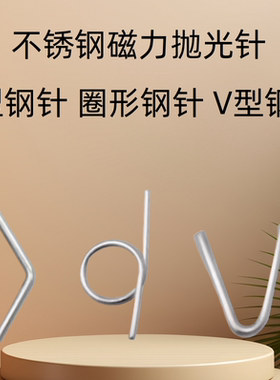 304 2205不锈钢 带圈钢针 L型钢针 V型钢针 磁力研磨磁针 震光针
