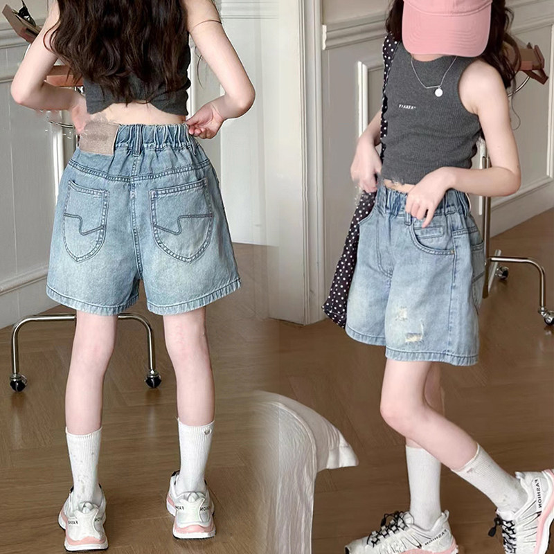 韩国童装女童牛仔短裤2025夏装儿童洋气五分裤中大童百搭休闲热裤