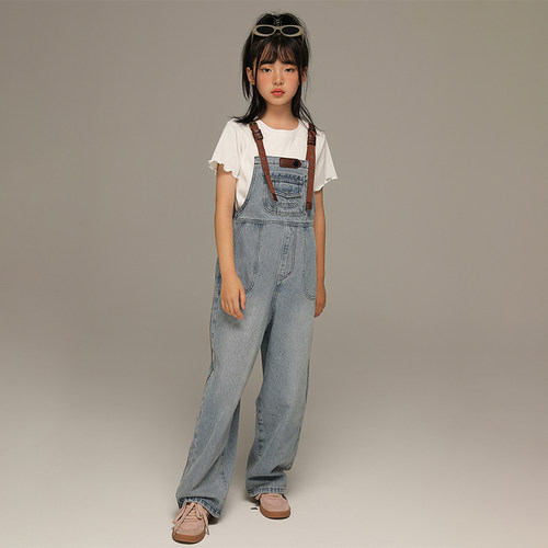 宽松牛仔背带裤儿童休闲长裤