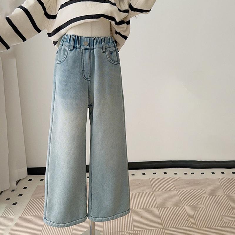 羊驼绒宽松新款加厚直筒牛仔裤