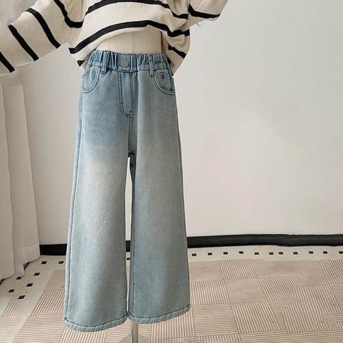 羊驼绒宽松新款加厚直筒牛仔裤