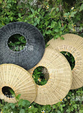 竹编斗笠帽圆形古装武侠拍摄中国风舞蹈道具缕空可做背景墙壁画