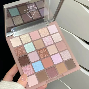 2025新款湖岸淡彩眼影盘哑光珠光大地色粉色系眼影学生党平价彩妆