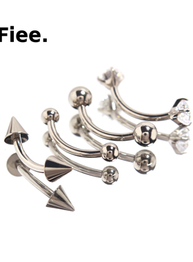 F136医用植入级钛合金眉钉内螺旋rook钉弯杆唇钉恶魔钉防过敏穿刺