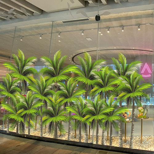 夏威夷椰树场景布置贴纸橱窗