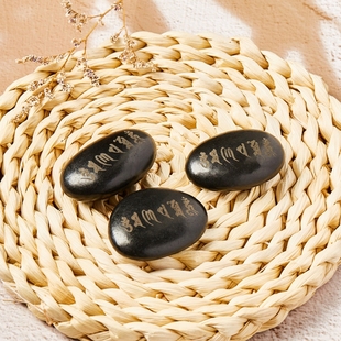 深刻玛尼石结缘梵文六字真言嘛尼石雕刻西藏传放生密宗用品定制