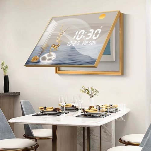 万年历2025新款电表箱装饰画带钟表餐厅电闸盒配电箱总开关遮挡画