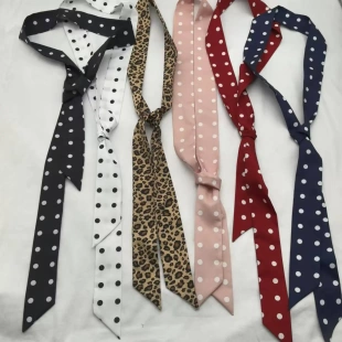 领带女韩版ins风穿搭配饰复古装饰豹纹波点长条丝带领巾洋气系脖