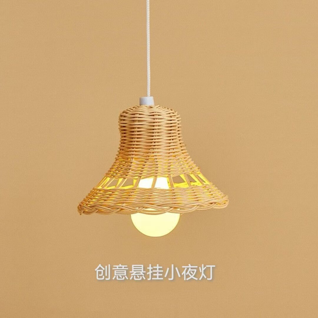 儿童帐篷专用挂灯藤编灯手工复古小吊灯摄影装饰LED小灯北欧简约