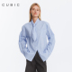 CUBIC贝克街书店 简约领口系带设计宽松休闲衬衫