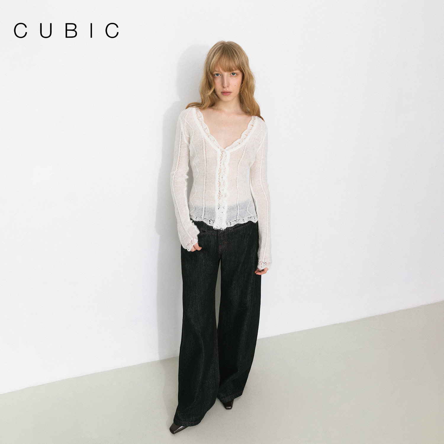 CUBIC极简vintage风马海毛开衫