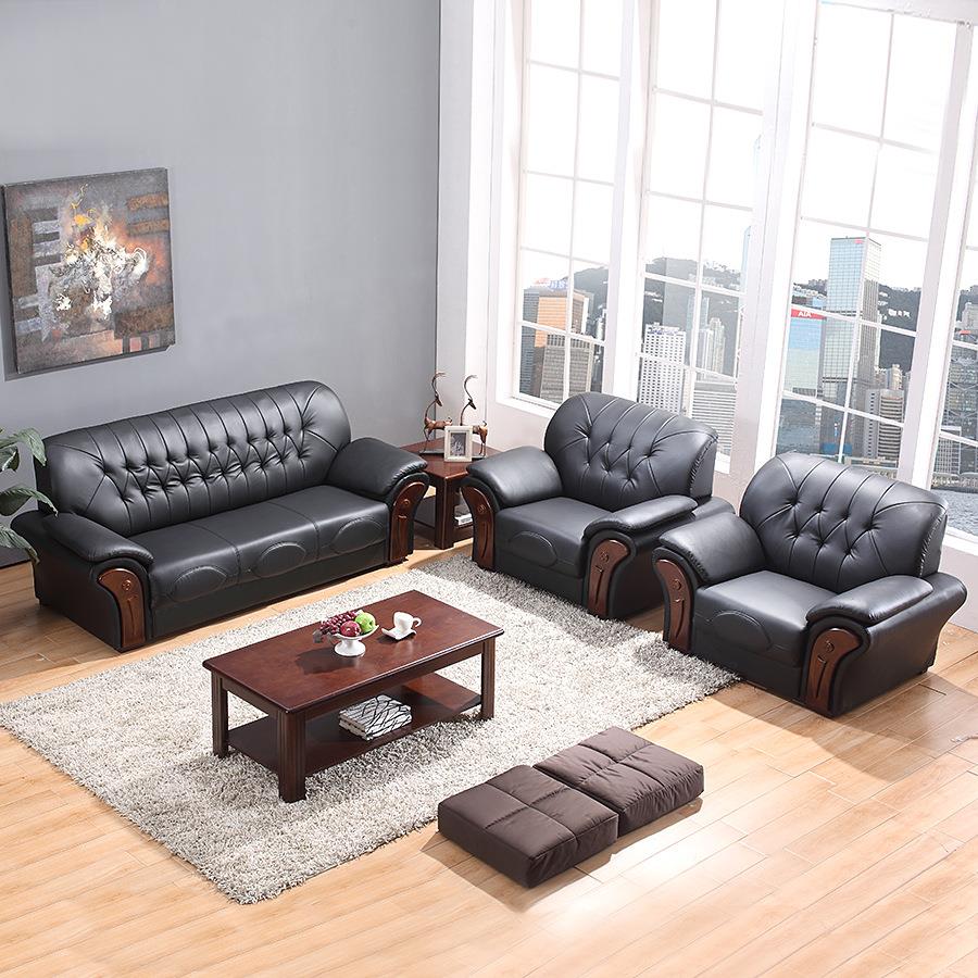 现代简约办公室沙发商务接待会客客厅沙发时尚茶几组合323