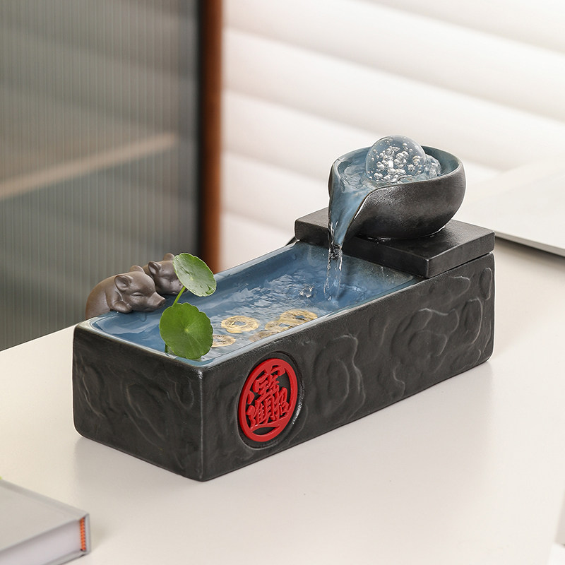 诸事大吉流水喷泉摆件循环水家居客厅茶几办公桌面装饰招财风水球,家居饰品,装饰摆件,淘宝优惠券,粉丝福利购,淘宝优惠卷