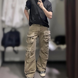 神裤 !平替Z*家 25ss工装口袋水洗重工机能牛仔裤春秋休闲阔腿潮