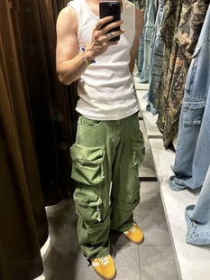 【蒋劲夫同款】神裤平替25ss工装口袋水洗机能牛仔裤秋休闲阔腿男