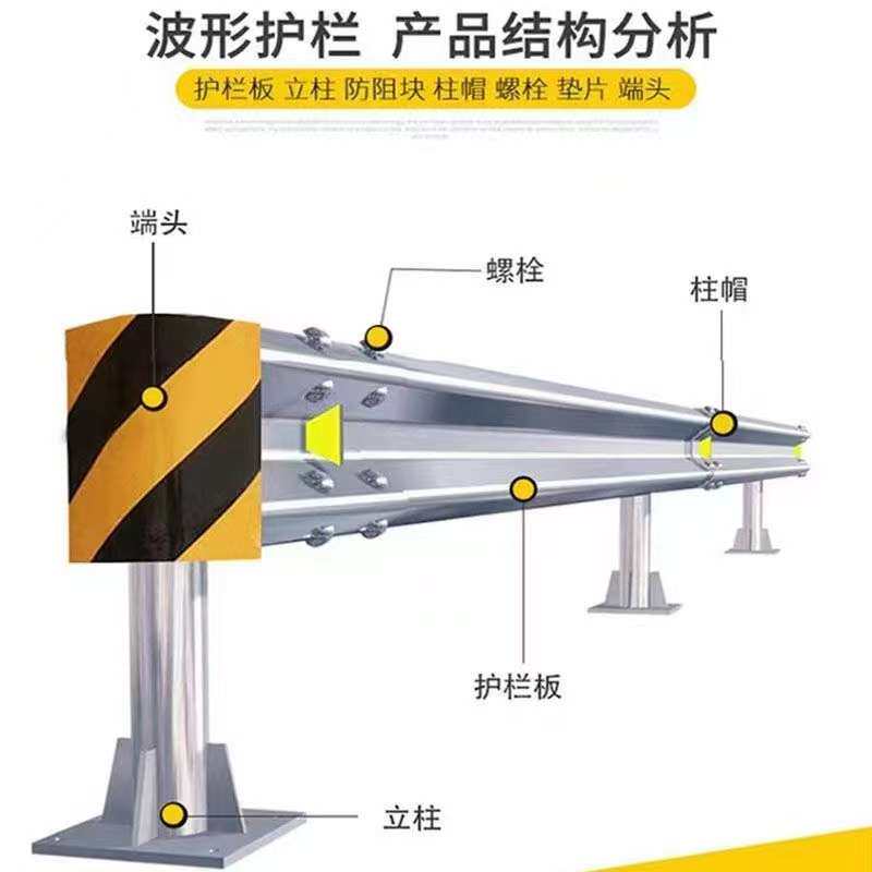 乡村波形护栏安装梁钢板公路防眩双护栏栏板波形波护栏护玻璃钢w