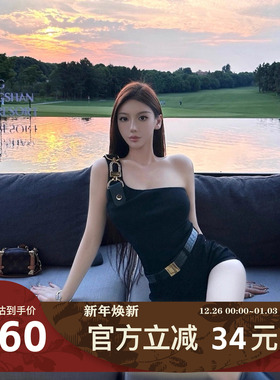 MIMIWU基础款黑色高腰美式短热裤女夏季百搭显瘦显腿长气质包臀裤