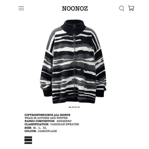 NOONOZ美式复古马海毛条纹毛衣