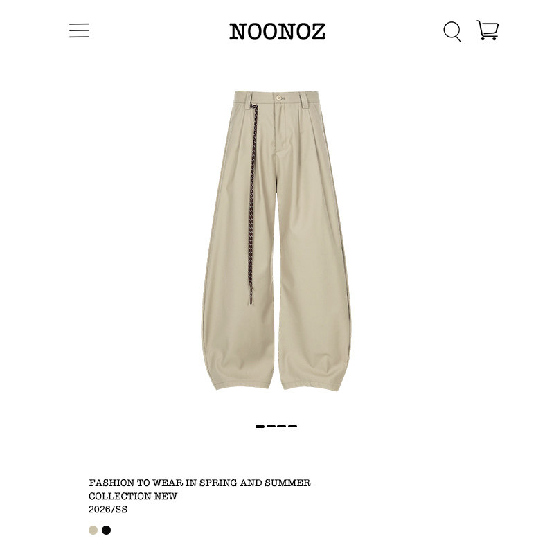 NOONOZ美式通勤弯刀裤男潮牌挂饰撞色Baggy裤子显瘦阔腿裤休闲裤,男装,休闲裤,淘宝优惠券,粉丝福利购,淘宝优惠卷