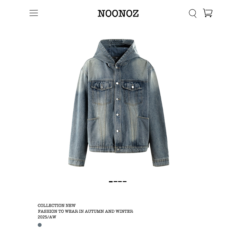 美式水洗cleanfit连帽牛仔外套