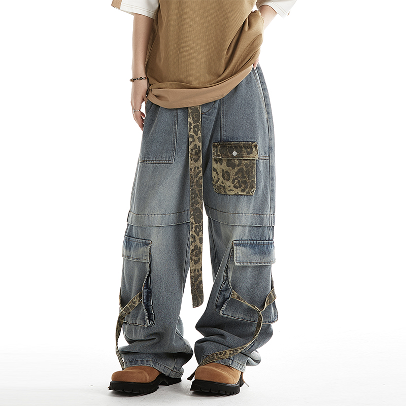 NOONOZ美式多口袋牛仔裤