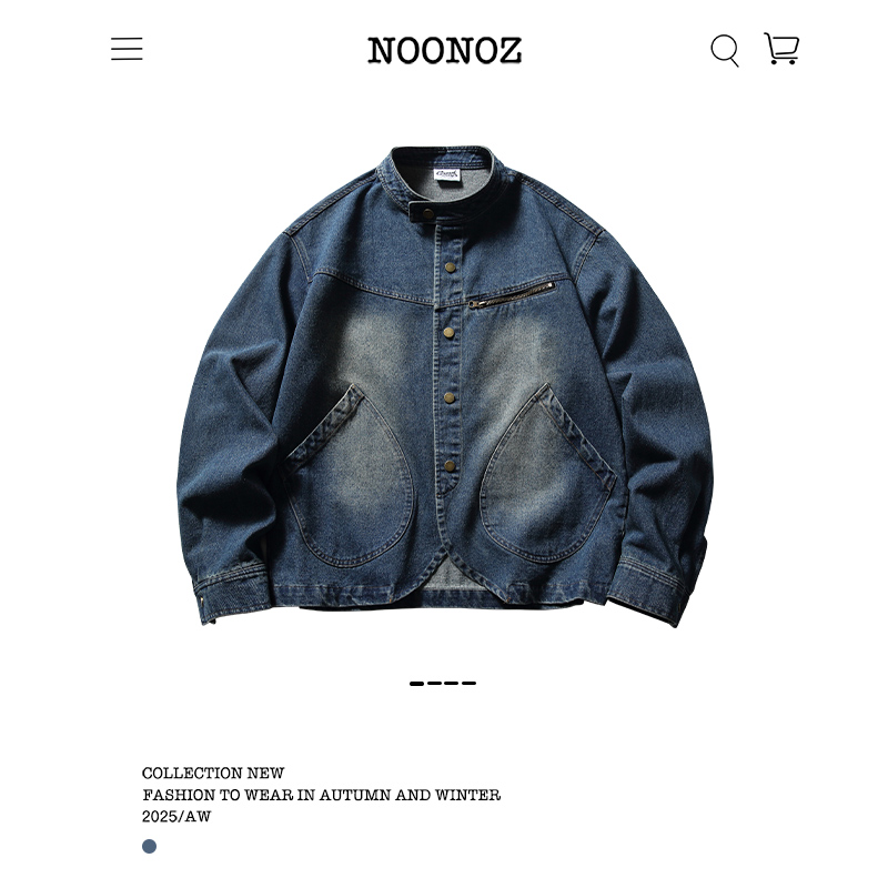 日系复古廓形牛仔外套男秋冬