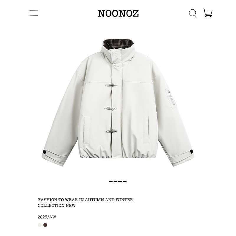 冬季潮牌格子拼接飞机扣棉衣