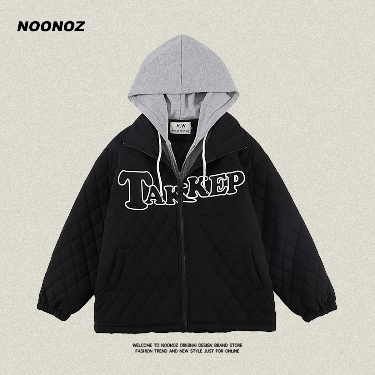 NOONOZ假两件加厚冬季高级感棉衣