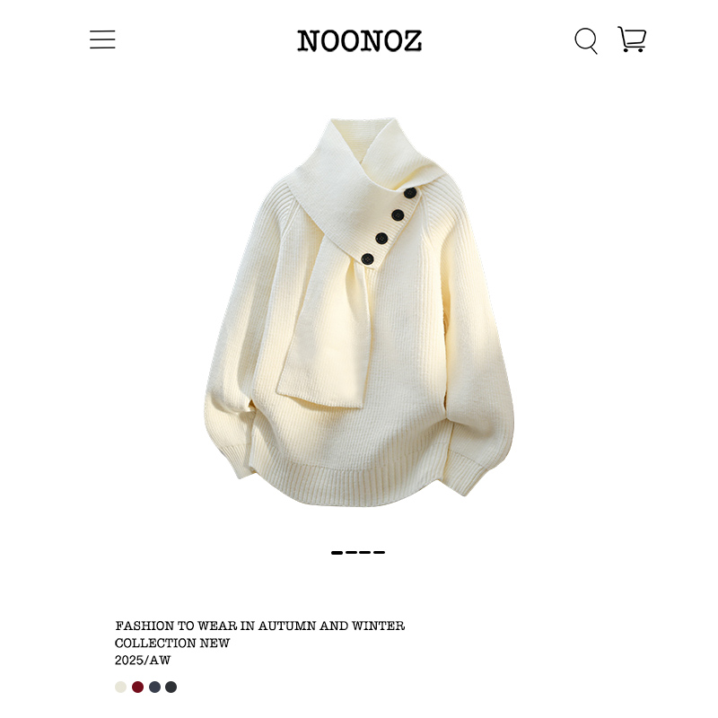 秋冬氛围感围巾一体毛衣