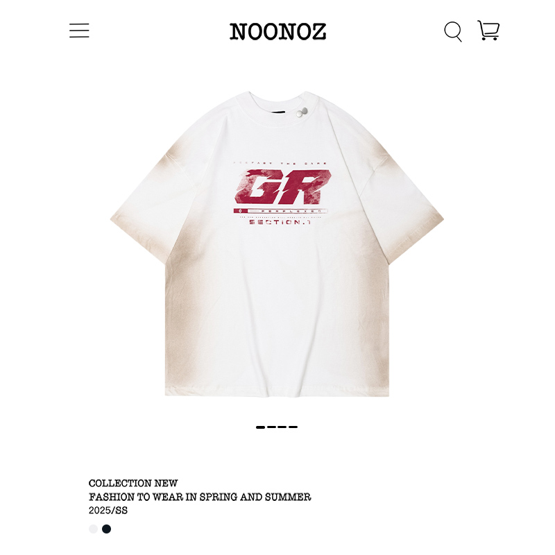 欧美高街渐变水洗字母短袖T恤