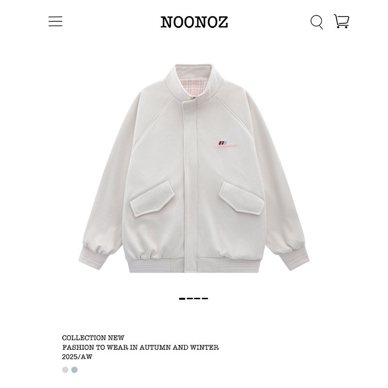 美式潮牌双面穿格子立领夹克