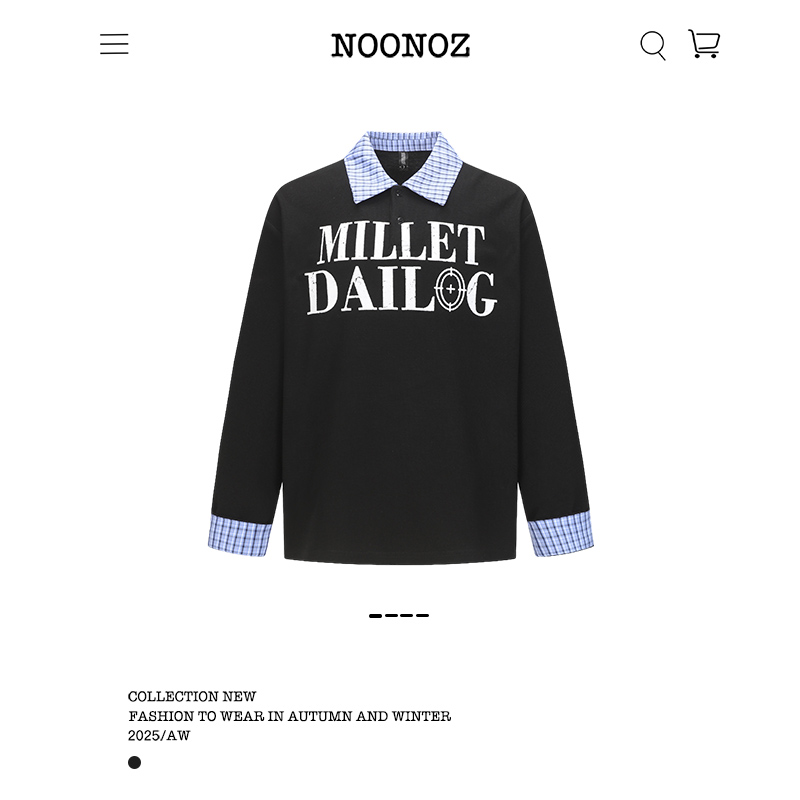 早秋华夫格字母美式长袖POLO衫