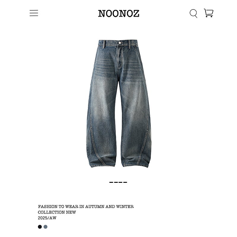 美式解构弯刀牛仔裤男