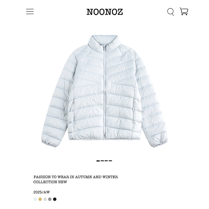 冬季轻薄排扣立领羽绒服男