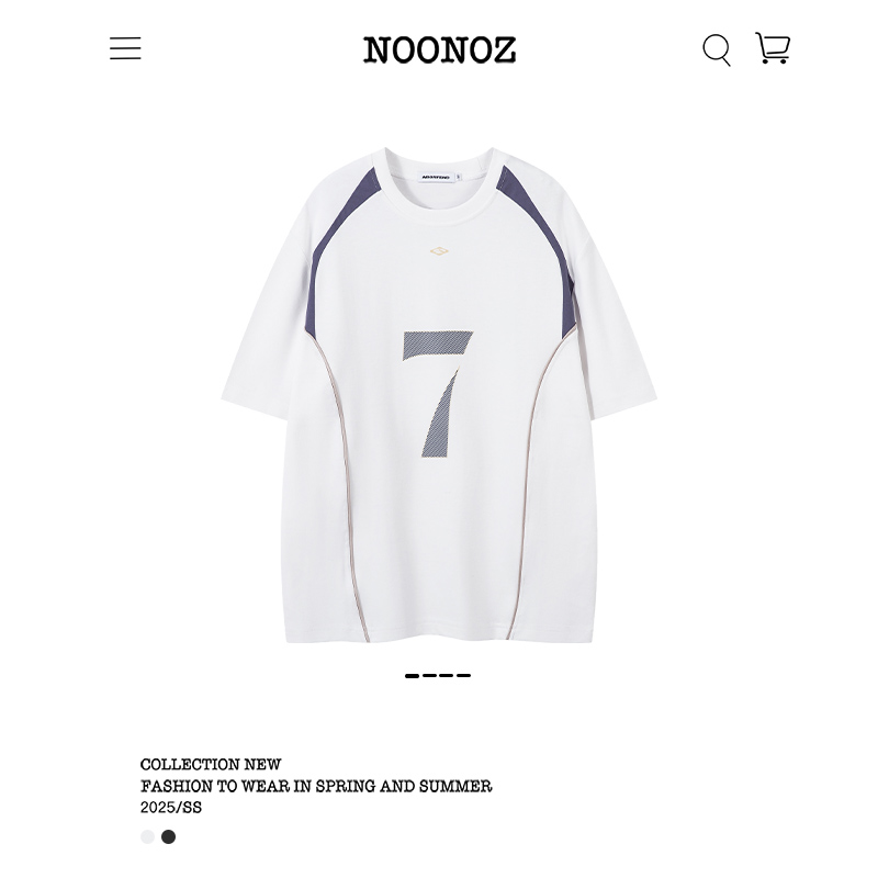 NOONOZ美式解构7号撞色拼接T恤