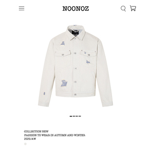 NOONOZ美式高街破洞水洗牛仔外套男女潮牌中性风街头显瘦短款夹克