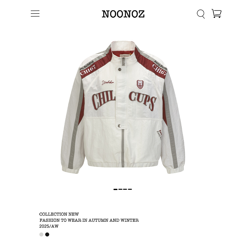 美式街头字母赛车服立领夹克