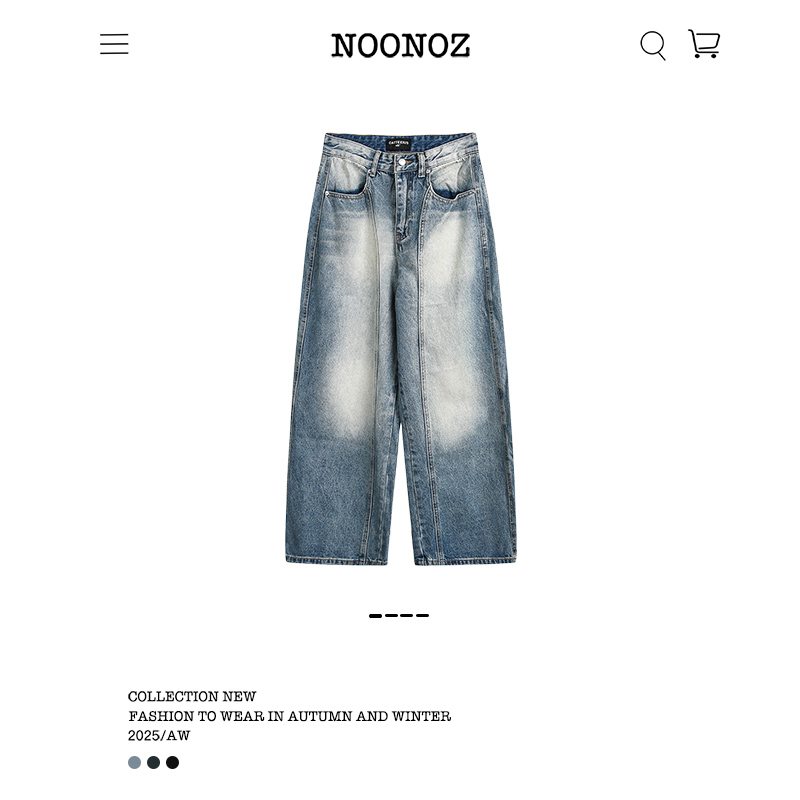 水洗渐变高街美式牛仔裤