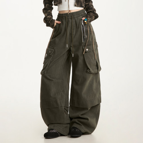 Z美式复古阔腿工装裤男秋季