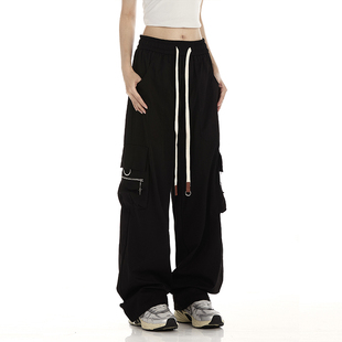 NOONOZ美式工装裤男潮牌夏季口袋直筒裤宽松垂感裤子爵士舞休闲裤