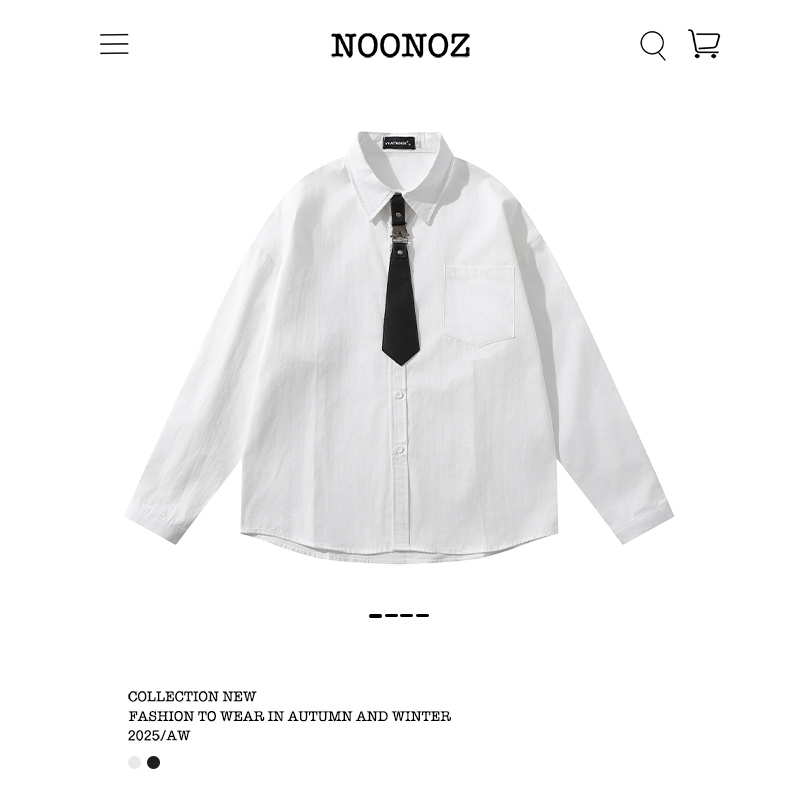 美式学院风领带长袖衬衫